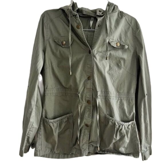 utility jacket 100% cotton OLIVE GREEN size M - Picture 1 of 10